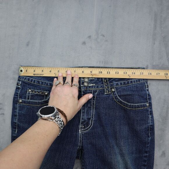 VSH Pants Womens 8 Blue Mid Rise Bootcut Flat Front Button Zip Denim Jeans - Picture 4 of 16